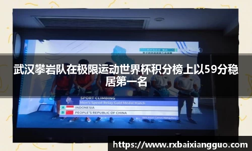 武汉攀岩队在极限运动世界杯积分榜上以59分稳居第一名
