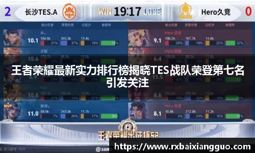 王者荣耀最新实力排行榜揭晓TES战队荣登第七名引发关注